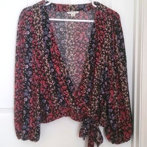 American Eagle Wrap Tie Blouse large